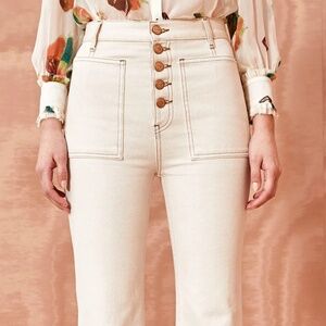Ulla Johnson Cream Denim Lou Jean sz 26 NWOT